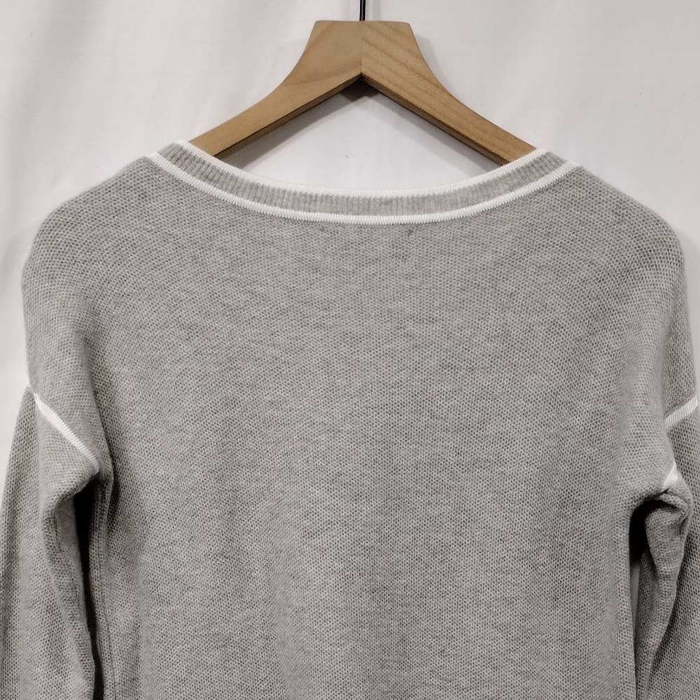 Banana Republic Filpucci Merino Wool Sweater Women's S Gray White Casual Retro - Picture 7 of 9